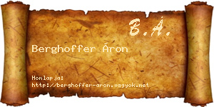 Berghoffer Áron névjegykártya