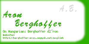 aron berghoffer business card